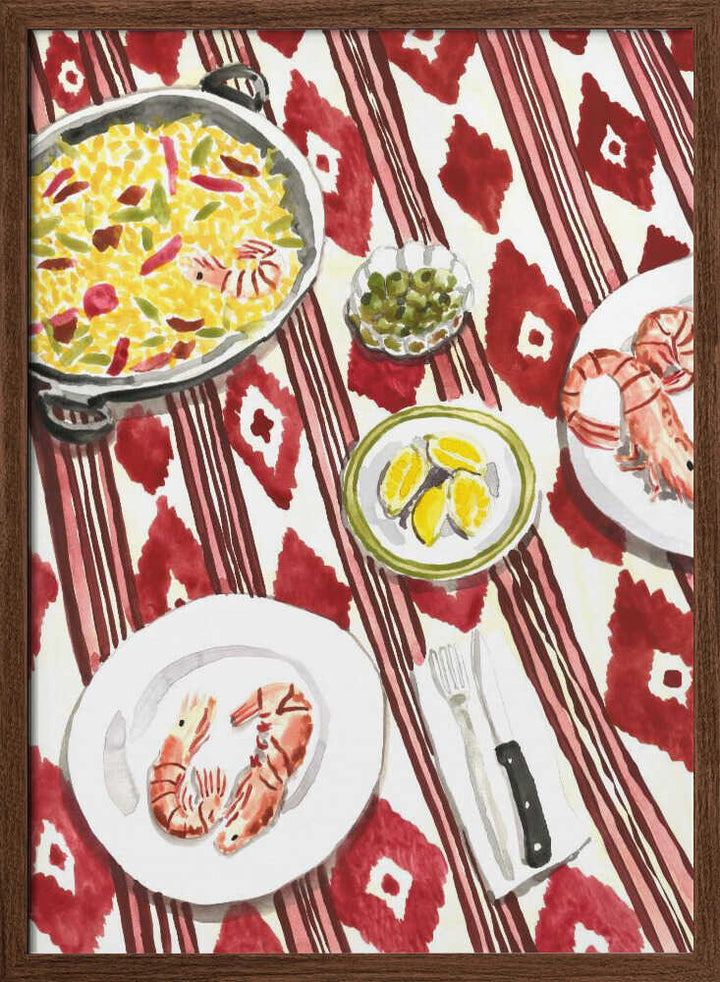 Spanish Paella Meal - Stretched Canvas, Poster or Fine Art Print - I Heart Wall Art - Poster Print, Canvas Print or Framed Art Print
