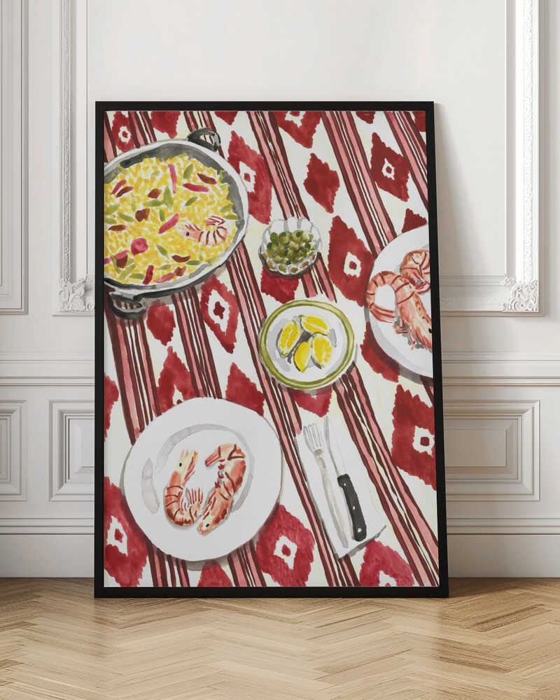 Spanish Paella Meal - Stretched Canvas, Poster or Fine Art Print - I Heart Wall Art - Poster Print, Canvas Print or Framed Art Print