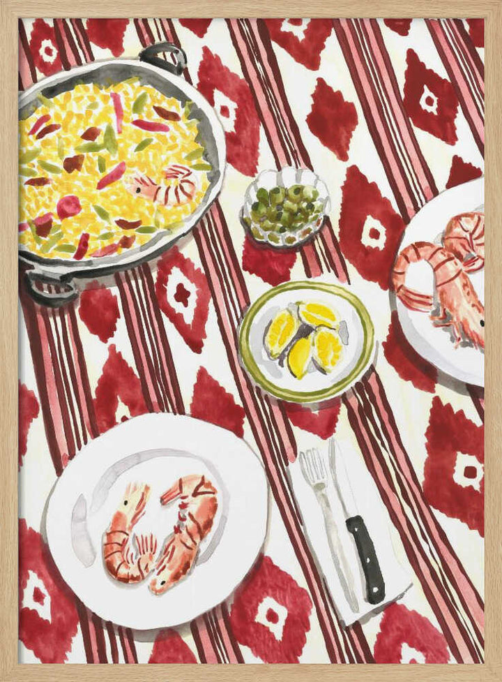 Spanish Paella Meal - Stretched Canvas, Poster or Fine Art Print - I Heart Wall Art - Poster Print, Canvas Print or Framed Art Print