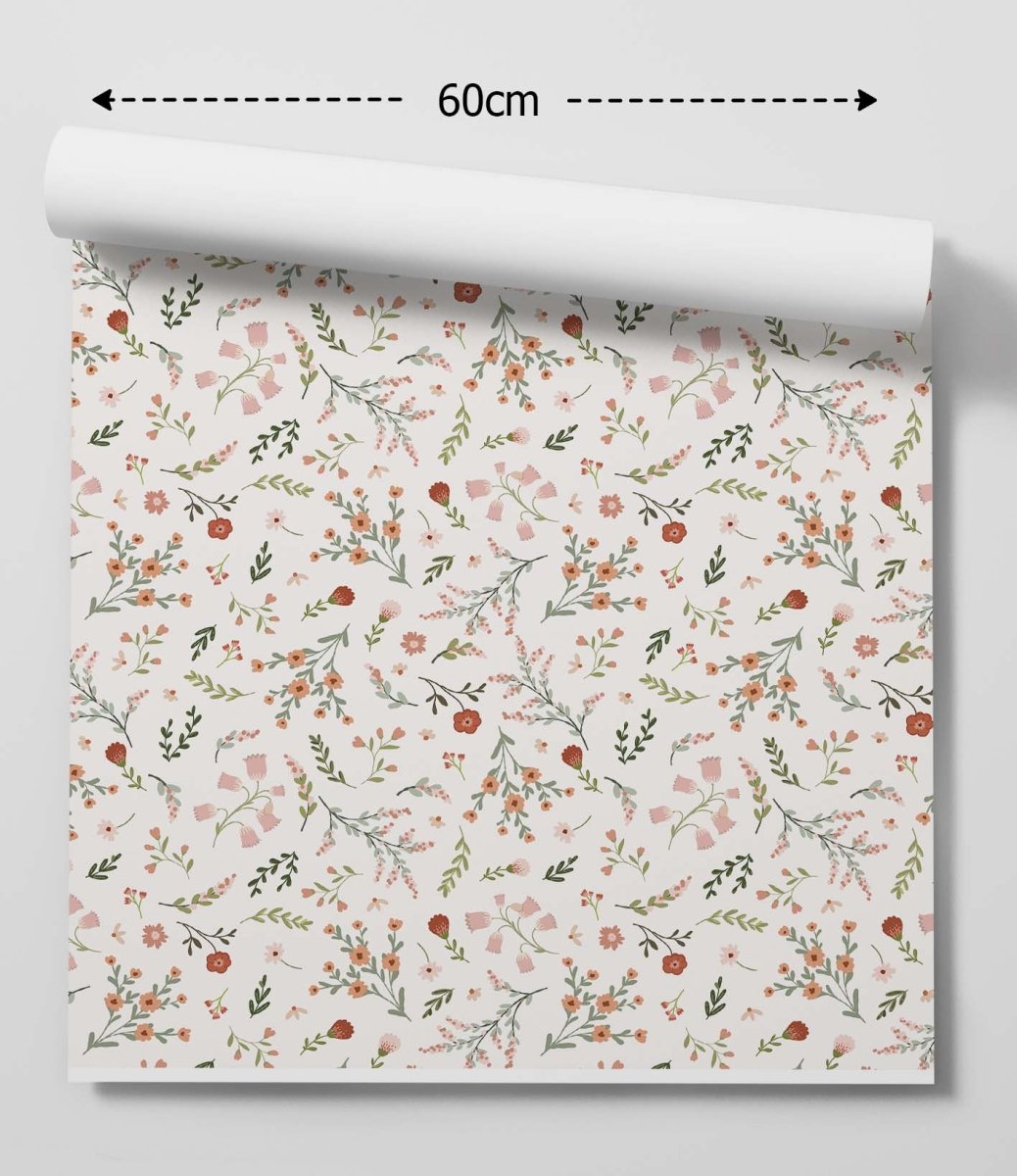 'Spring Bells' Design 1 - Vintage Floral Removable Wallpaper - I Heart Wall Art - Poster Print, Canvas Print or Framed Art Print
