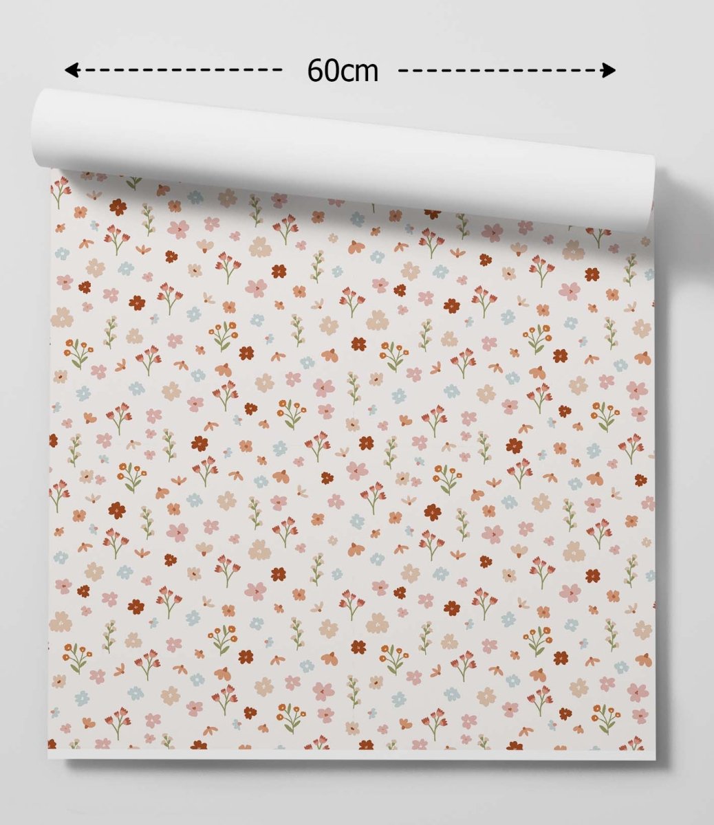 'Spring Bells' Design 2 - Vintage Floral Removable Wallpaper - I Heart Wall Art - Poster Print, Canvas Print or Framed Art Print