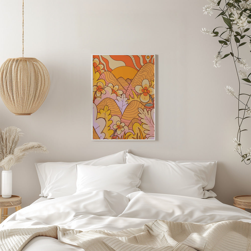 Spring Flower Hills - Stretched Canvas, Poster or Fine Art Print I Heart Wall Art