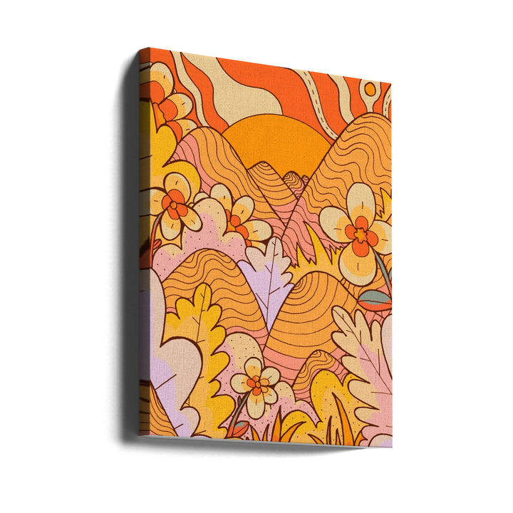 Spring Flower Hills - Stretched Canvas, Poster or Fine Art Print I Heart Wall Art