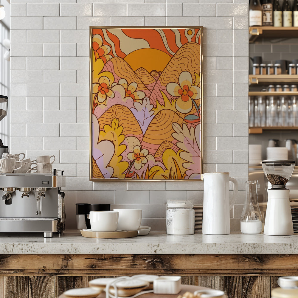 Spring Flower Hills - Stretched Canvas, Poster or Fine Art Print I Heart Wall Art
