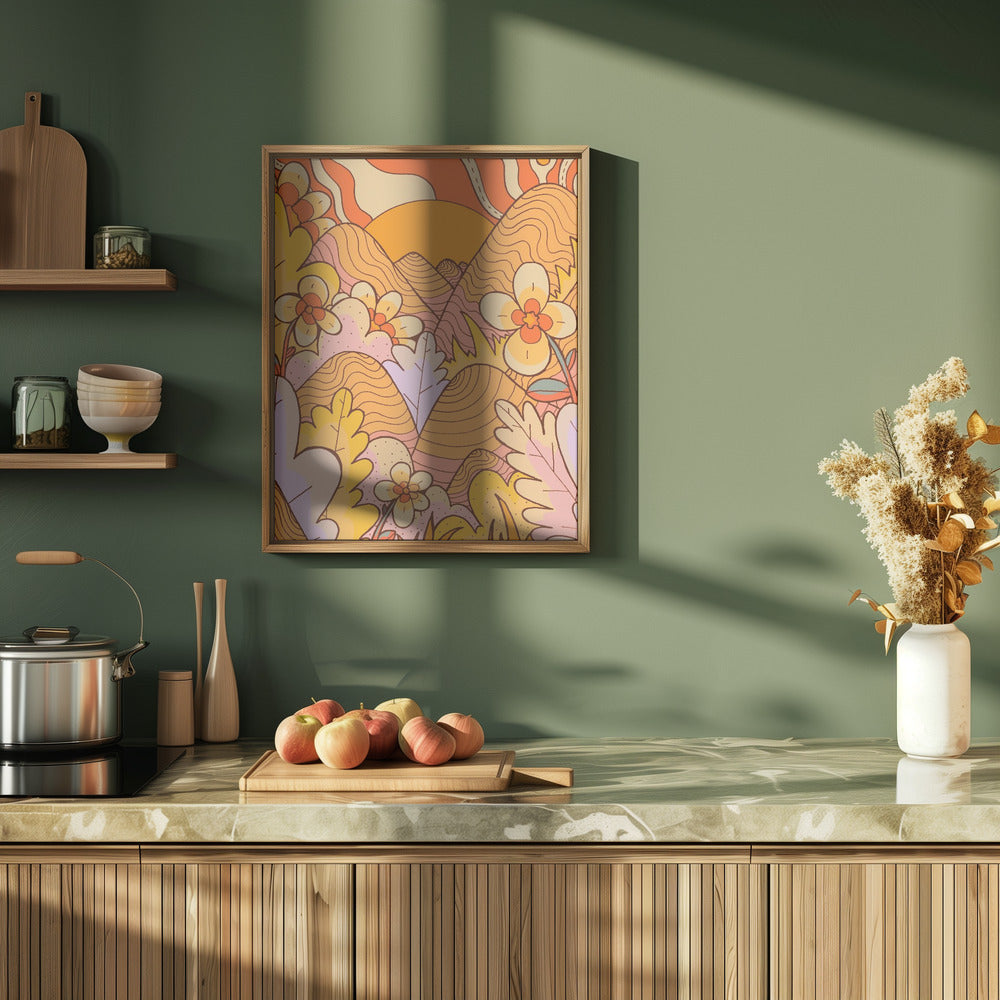 Spring Flower Hills - Stretched Canvas, Poster or Fine Art Print I Heart Wall Art