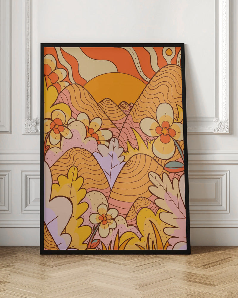 Spring Flower Hills - Stretched Canvas, Poster or Fine Art Print I Heart Wall Art