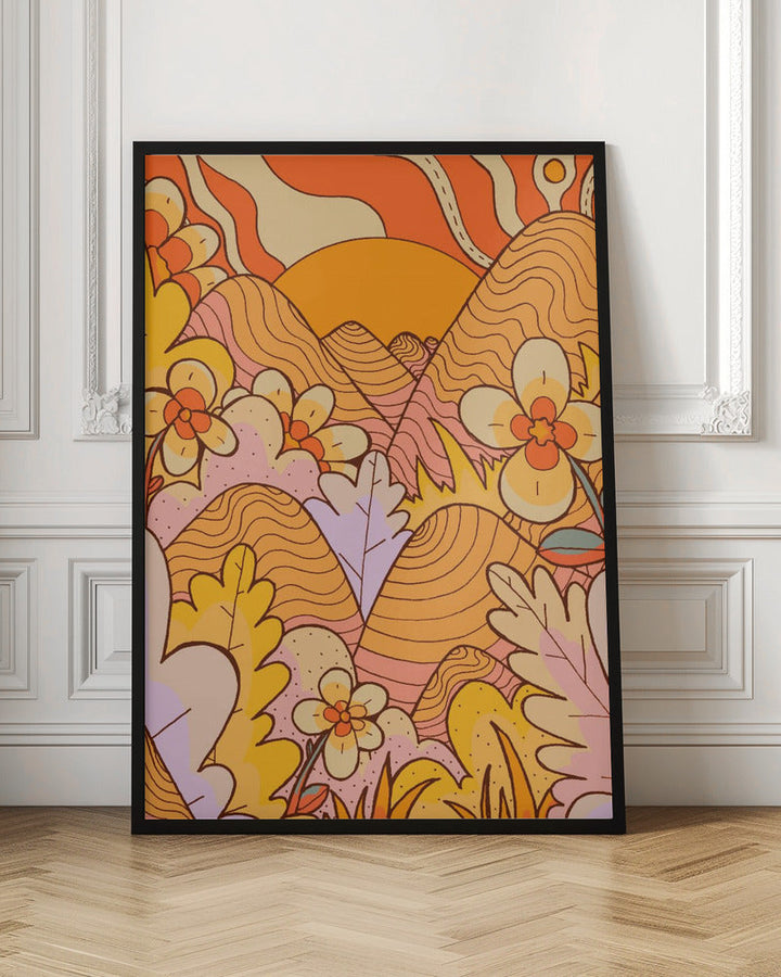 Spring Flower Hills - Stretched Canvas, Poster or Fine Art Print I Heart Wall Art