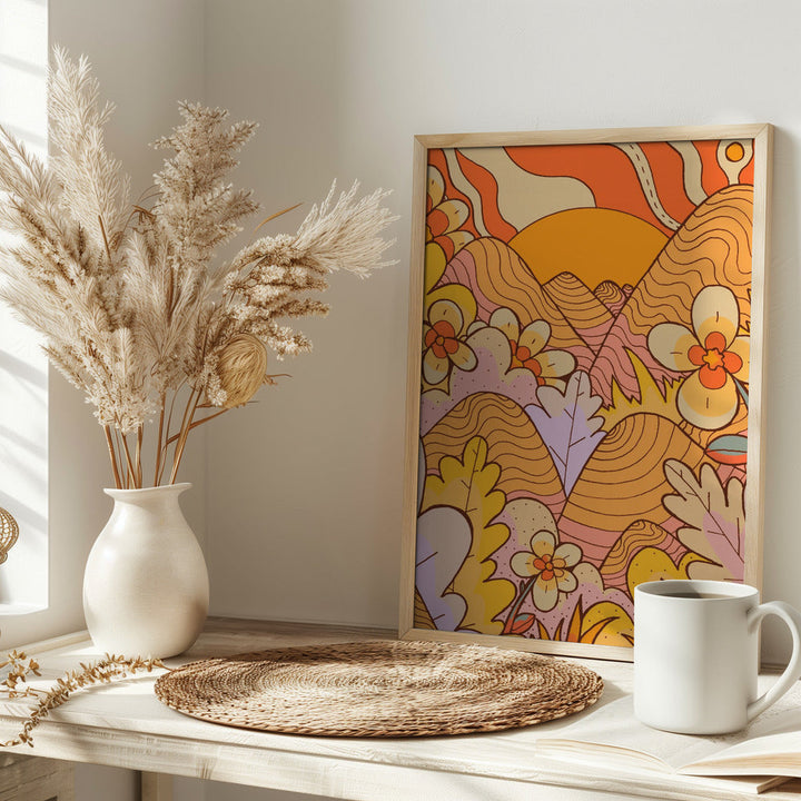 Spring Flower Hills - Stretched Canvas, Poster or Fine Art Print I Heart Wall Art
