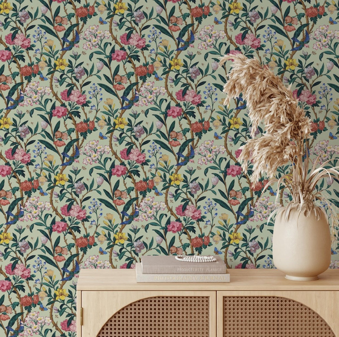Spring Garden - Colourful Floral Wallpaper - I Heart Wall Art - Poster Print, Canvas Print or Framed Art Print