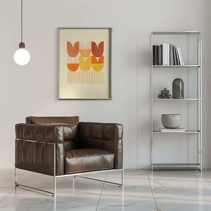Spring Mid Rhapsody Orange 1 - Stretched Canvas, Poster or Fine Art Print I Heart Wall Art