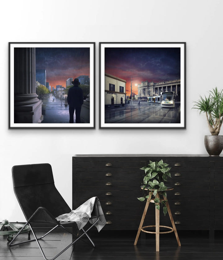 St Kilda via Bourke and The Long Goodbye - Two Piece Photographic Print Set - I Heart Wall Art