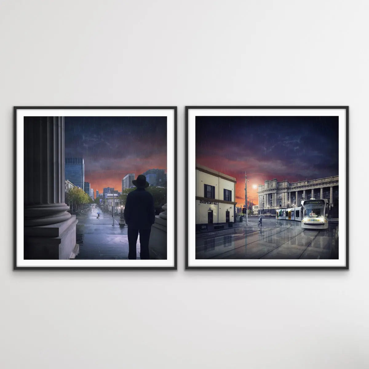 St Kilda via Bourke and The Long Goodbye - Two Piece Photographic Print Set - I Heart Wall Art