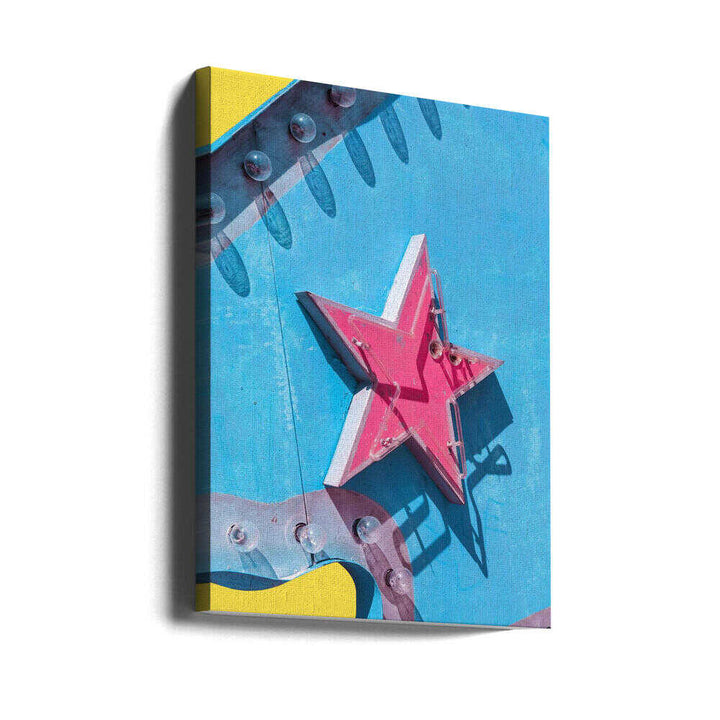 Star on a Vintage Neon Las Vegas Sign - Stretched Canvas, Poster or Fine Art Print - I Heart Wall Art - Poster Print, Canvas Print or Framed Art Print