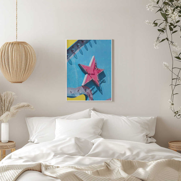 Star on a Vintage Neon Las Vegas Sign - Stretched Canvas, Poster or Fine Art Print - I Heart Wall Art - Poster Print, Canvas Print or Framed Art Print