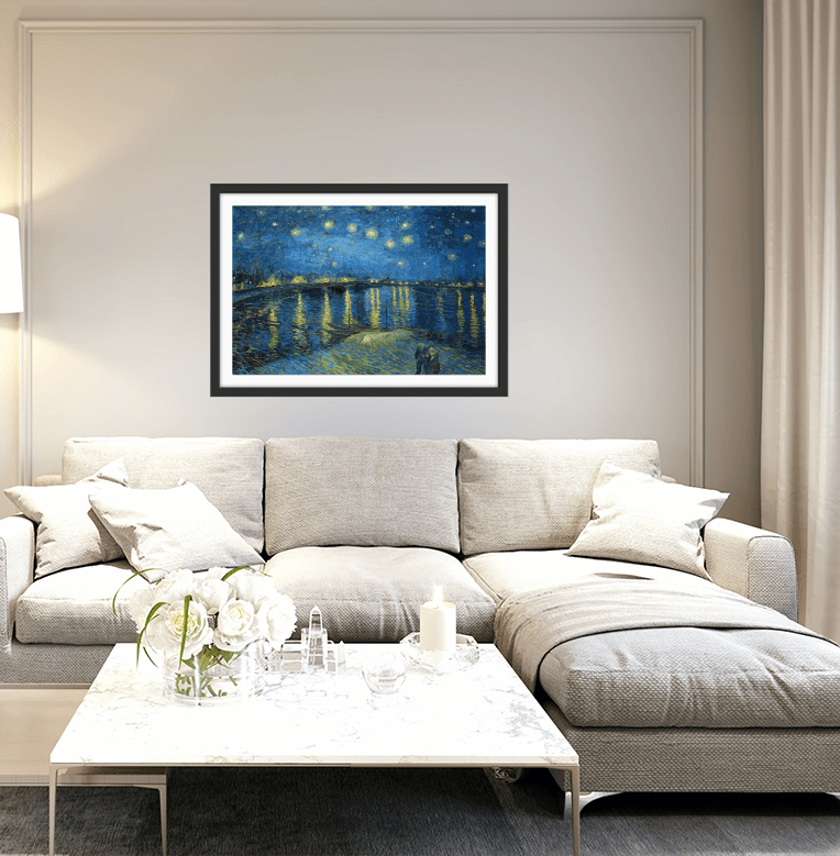 Starry Night Over the Rhone (1888) by Van Gogh - Fine Art or Canvas Print - I Heart Wall Art - Poster Print, Canvas Print or Framed Art Print