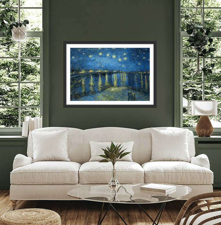 Starry Night Over the Rhone (1888) by Van Gogh - Fine Art or Canvas Print - I Heart Wall Art - Poster Print, Canvas Print or Framed Art Print