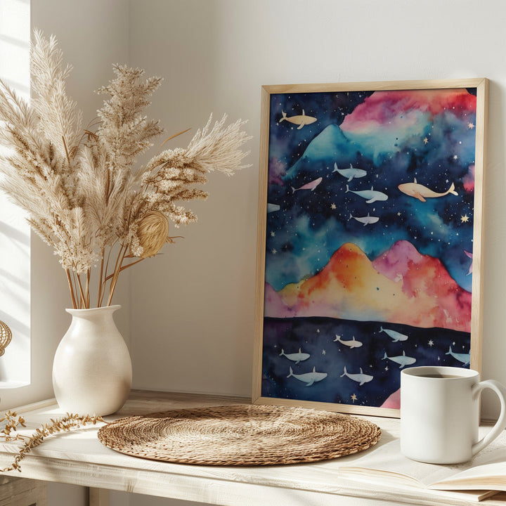 Starry Seascape - Stretched Canvas, Poster or Fine Art Print I Heart Wall Art