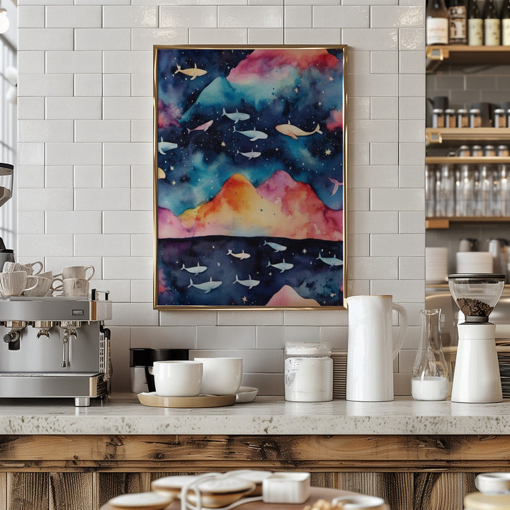 Starry Seascape - Stretched Canvas, Poster or Fine Art Print I Heart Wall Art
