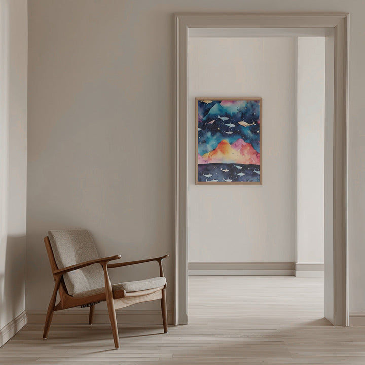 Starry Seascape - Stretched Canvas, Poster or Fine Art Print I Heart Wall Art
