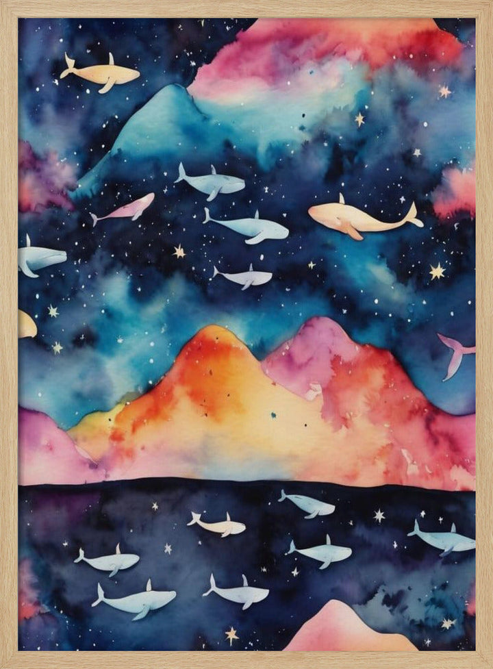Starry Seascape - Stretched Canvas, Poster or Fine Art Print I Heart Wall Art