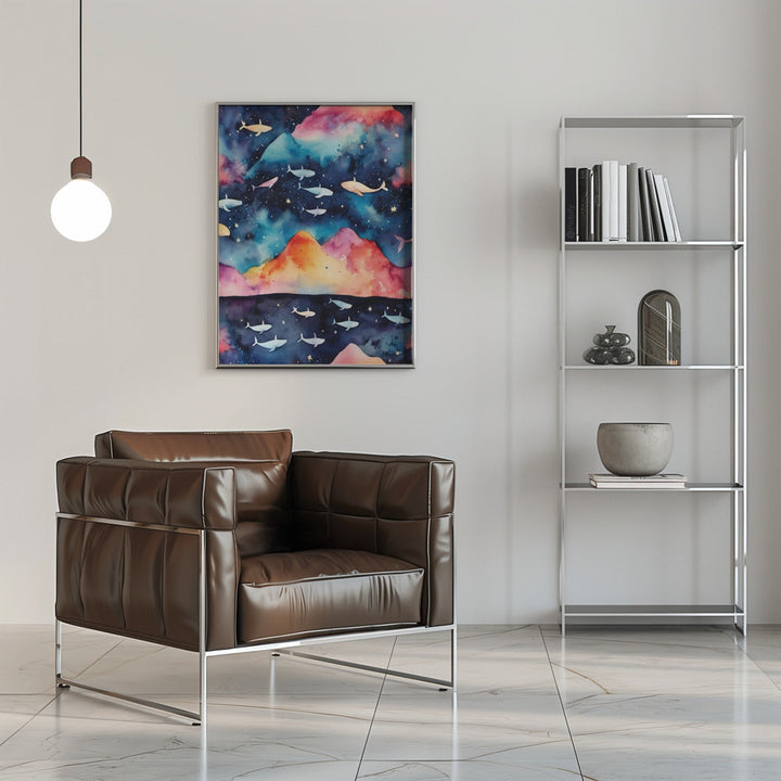 Starry Seascape - Stretched Canvas, Poster or Fine Art Print I Heart Wall Art