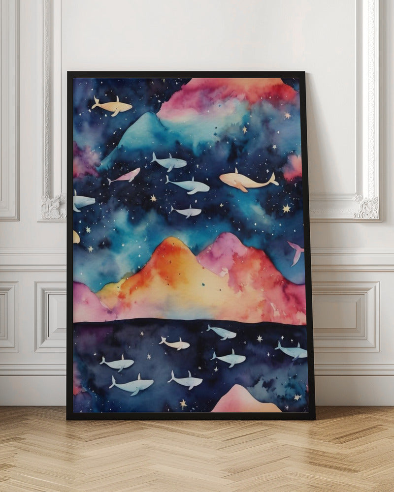 Starry Seascape - Stretched Canvas, Poster or Fine Art Print I Heart Wall Art