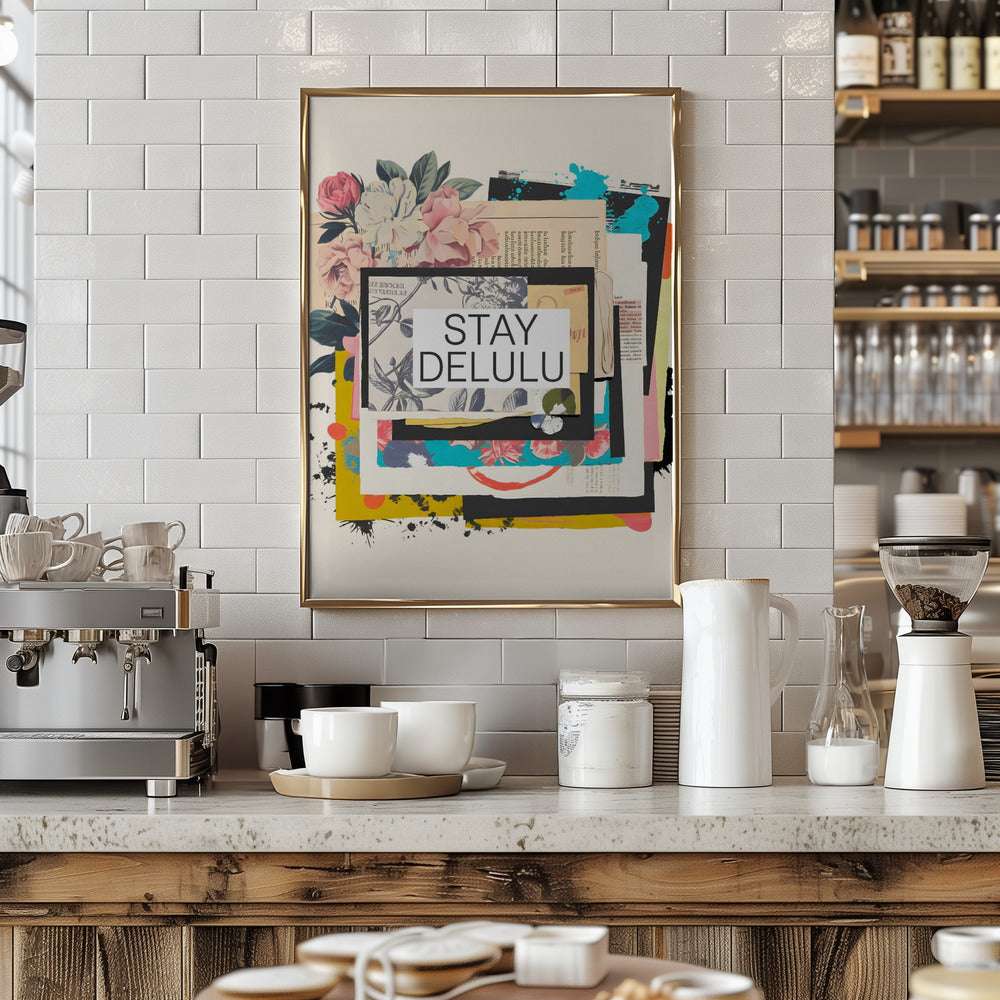Stay Delulu - Stretched Canvas, Poster or Fine Art Print I Heart Wall Art