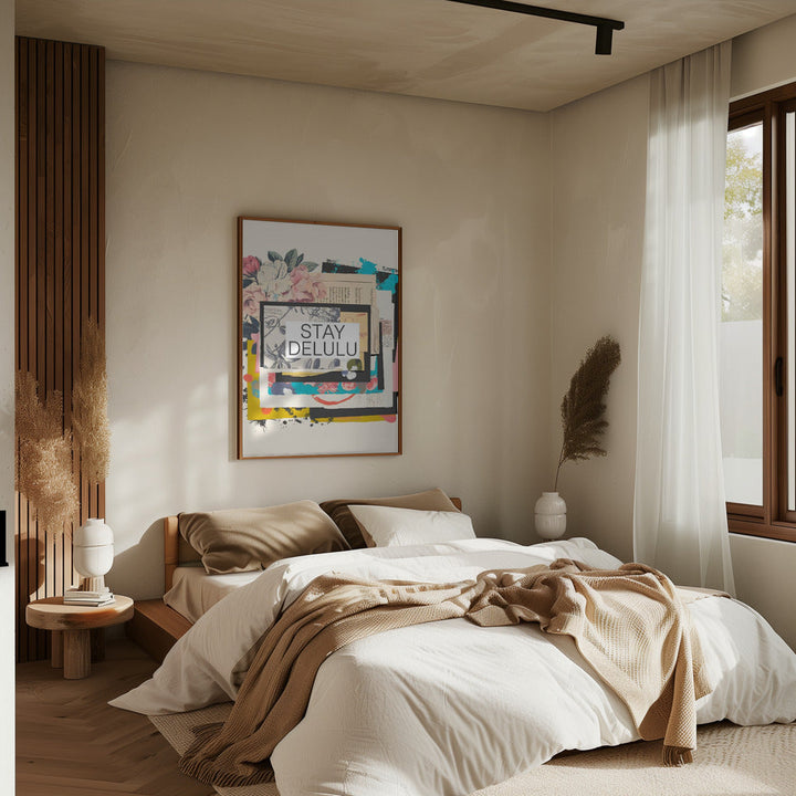 Stay Delulu - Stretched Canvas, Poster or Fine Art Print I Heart Wall Art