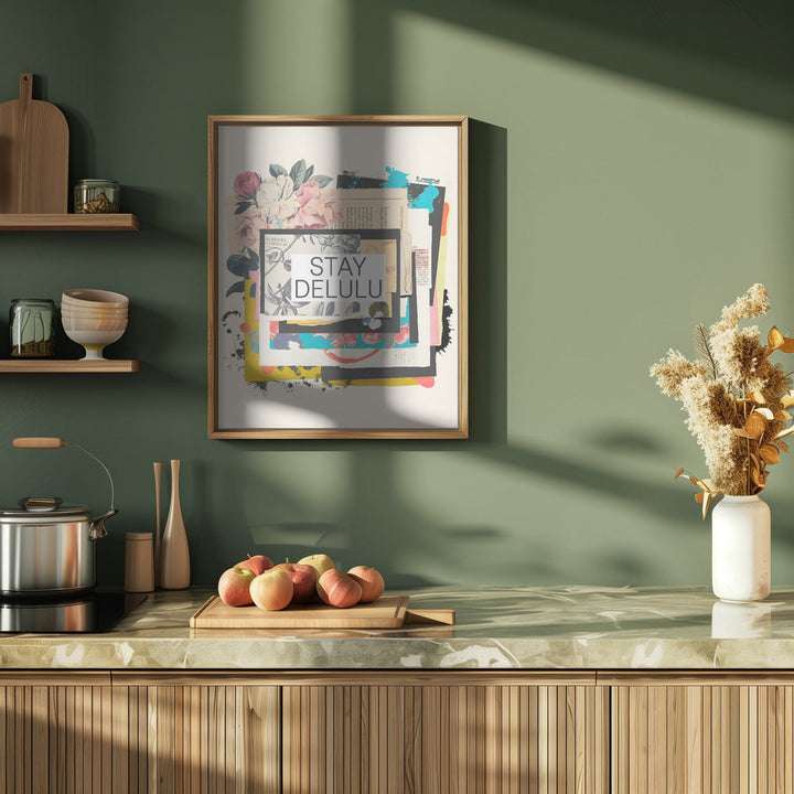 Stay Delulu - Stretched Canvas, Poster or Fine Art Print I Heart Wall Art