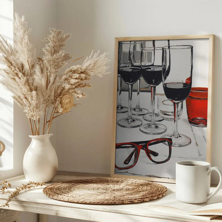Still Life With Red Glasses - Stretched Canvas, Poster or Fine Art Print I Heart Wall Art