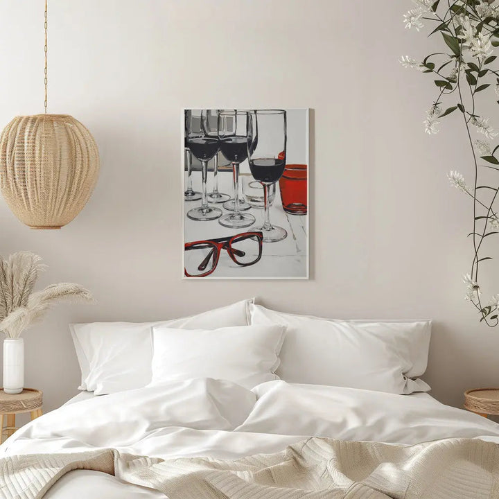 Still Life With Red Glasses - Stretched Canvas, Poster or Fine Art Print I Heart Wall Art