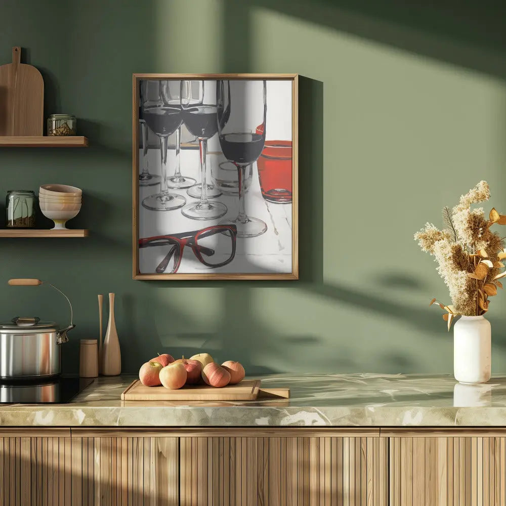 Still Life With Red Glasses - Stretched Canvas, Poster or Fine Art Print I Heart Wall Art