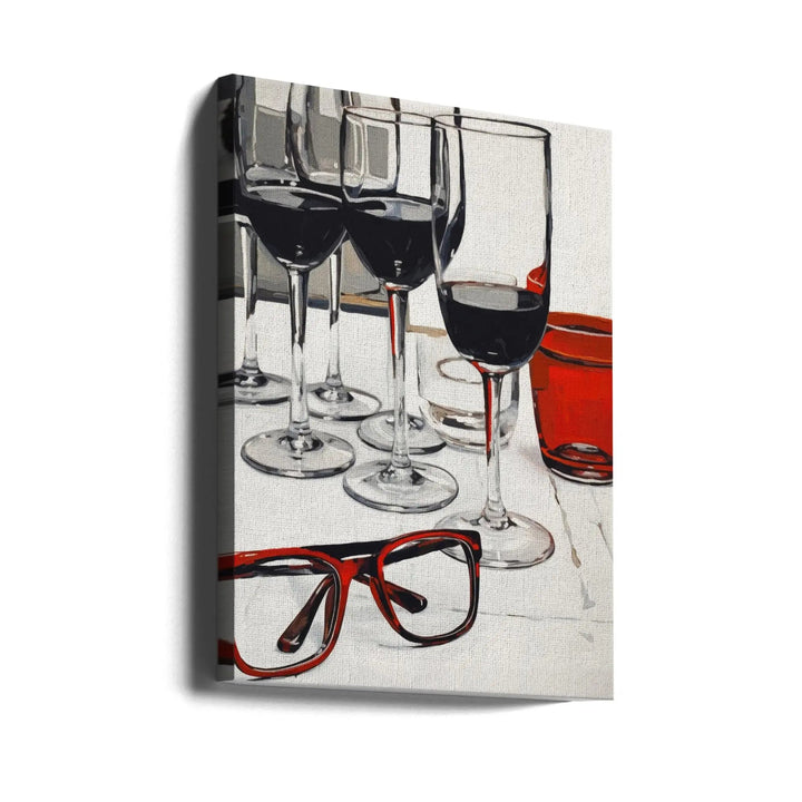 Still Life With Red Glasses - Stretched Canvas, Poster or Fine Art Print I Heart Wall Art