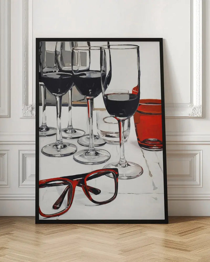 Still Life With Red Glasses - Stretched Canvas, Poster or Fine Art Print I Heart Wall Art