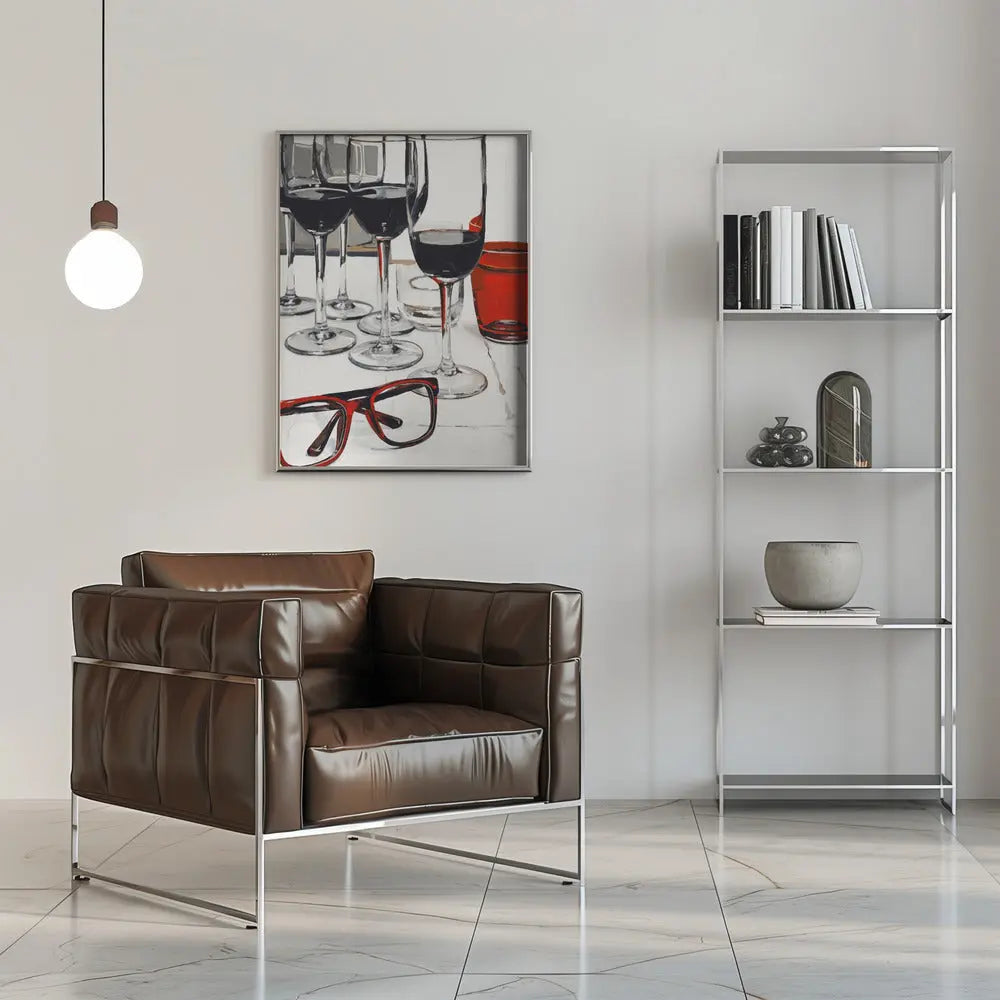 Still Life With Red Glasses - Stretched Canvas, Poster or Fine Art Print I Heart Wall Art