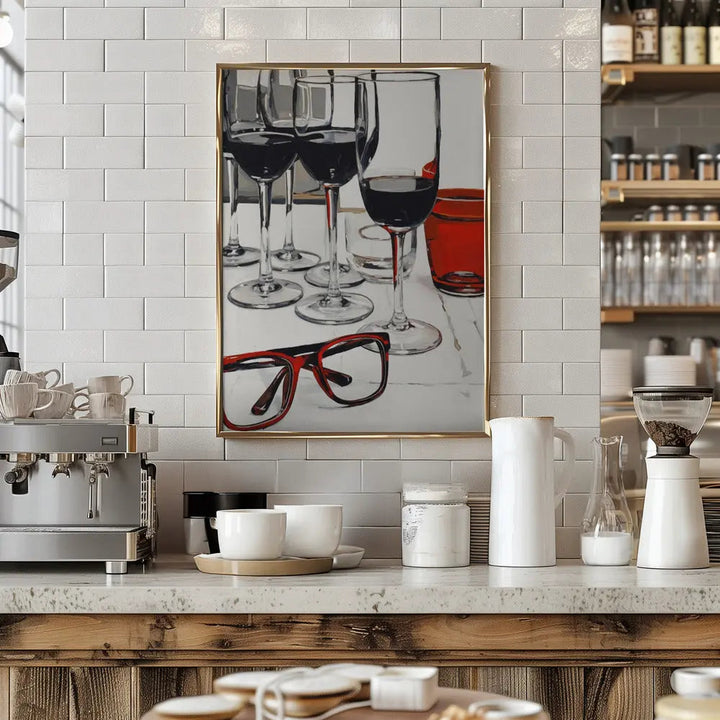 Still Life With Red Glasses - Stretched Canvas, Poster or Fine Art Print I Heart Wall Art