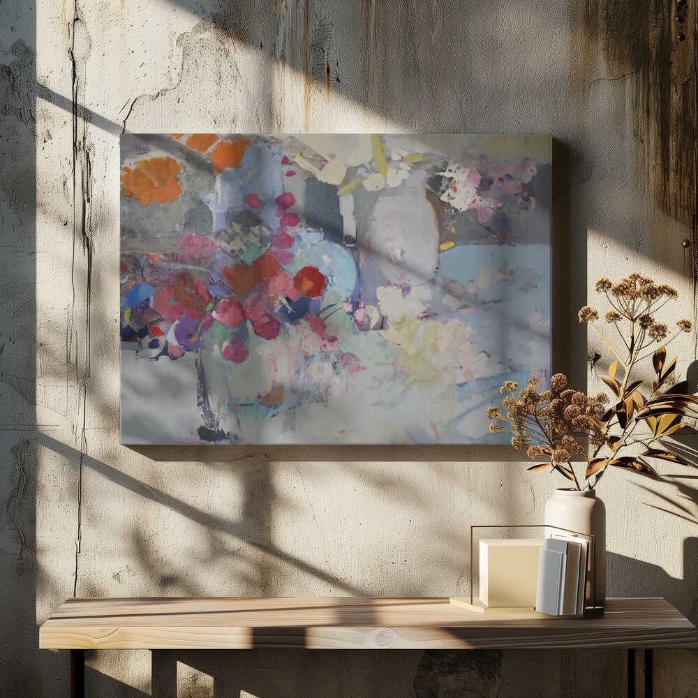 Still Life with White Jug - Square Stretched Canvas, Poster or Fine Art Print - I Heart Wall Art - Poster Print, Canvas Print or Framed Art Print