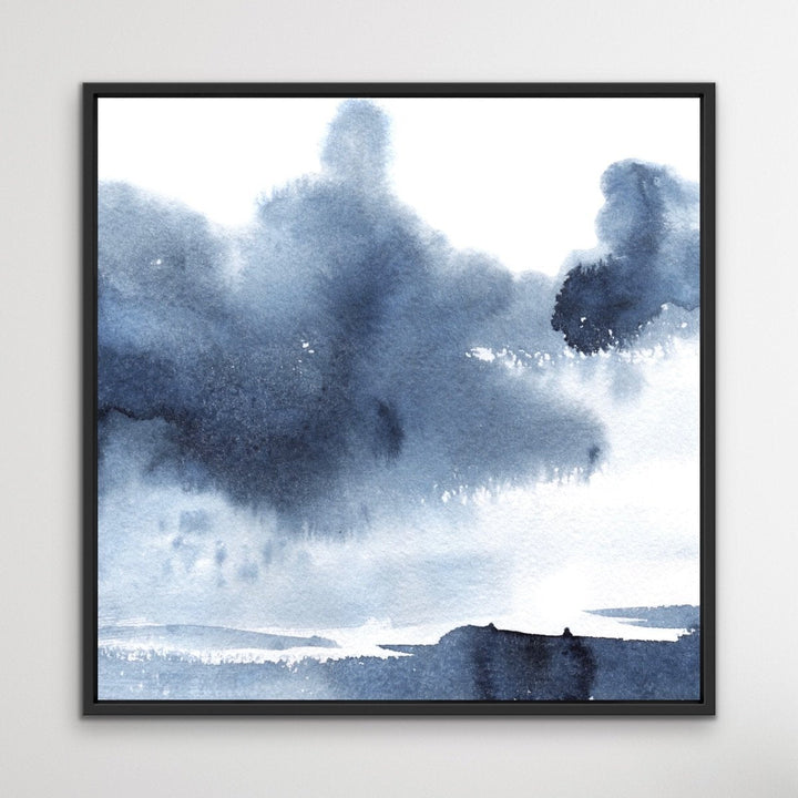 Storm Bay - Watercolour Hamptons Blue Colourful Abstract Original Artwork Wall Art Print - I Heart Wall Art