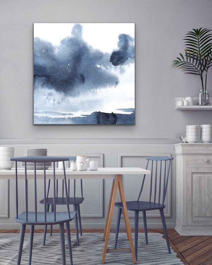 Storm Bay - Watercolour Hamptons Blue Colourful Abstract Original Artwork Wall Art Print - I Heart Wall Art