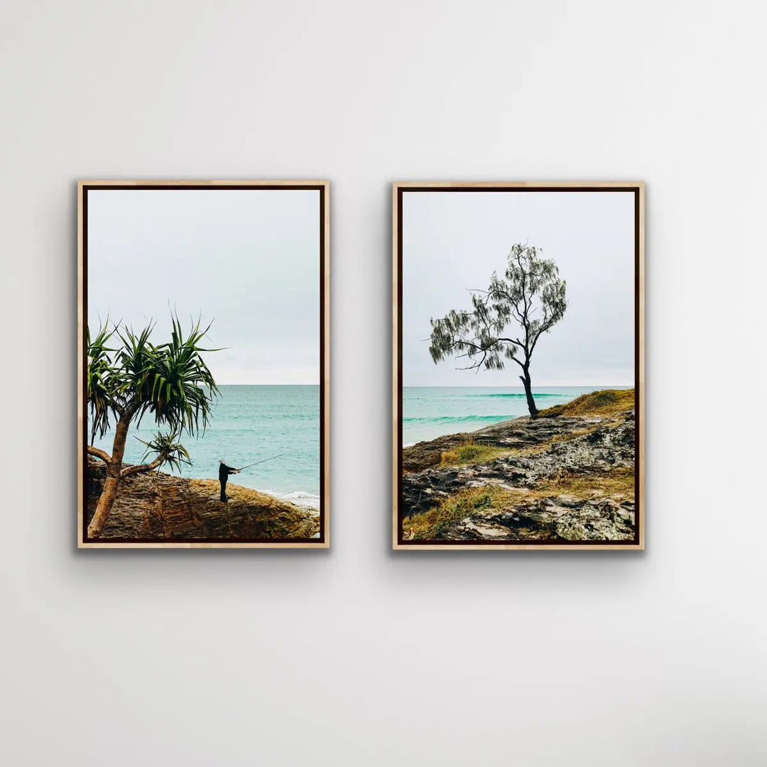 Stradbroke Island  - Two Piece Beach Fisherman Photographic Print Set - I Heart Wall Art