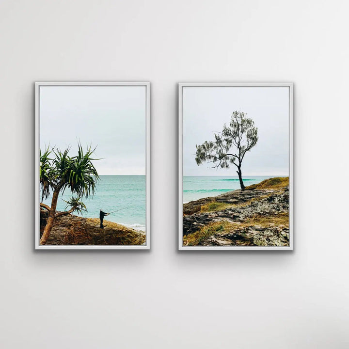 Stradbroke Island  - Two Piece Beach Fisherman Photographic Print Set - I Heart Wall Art