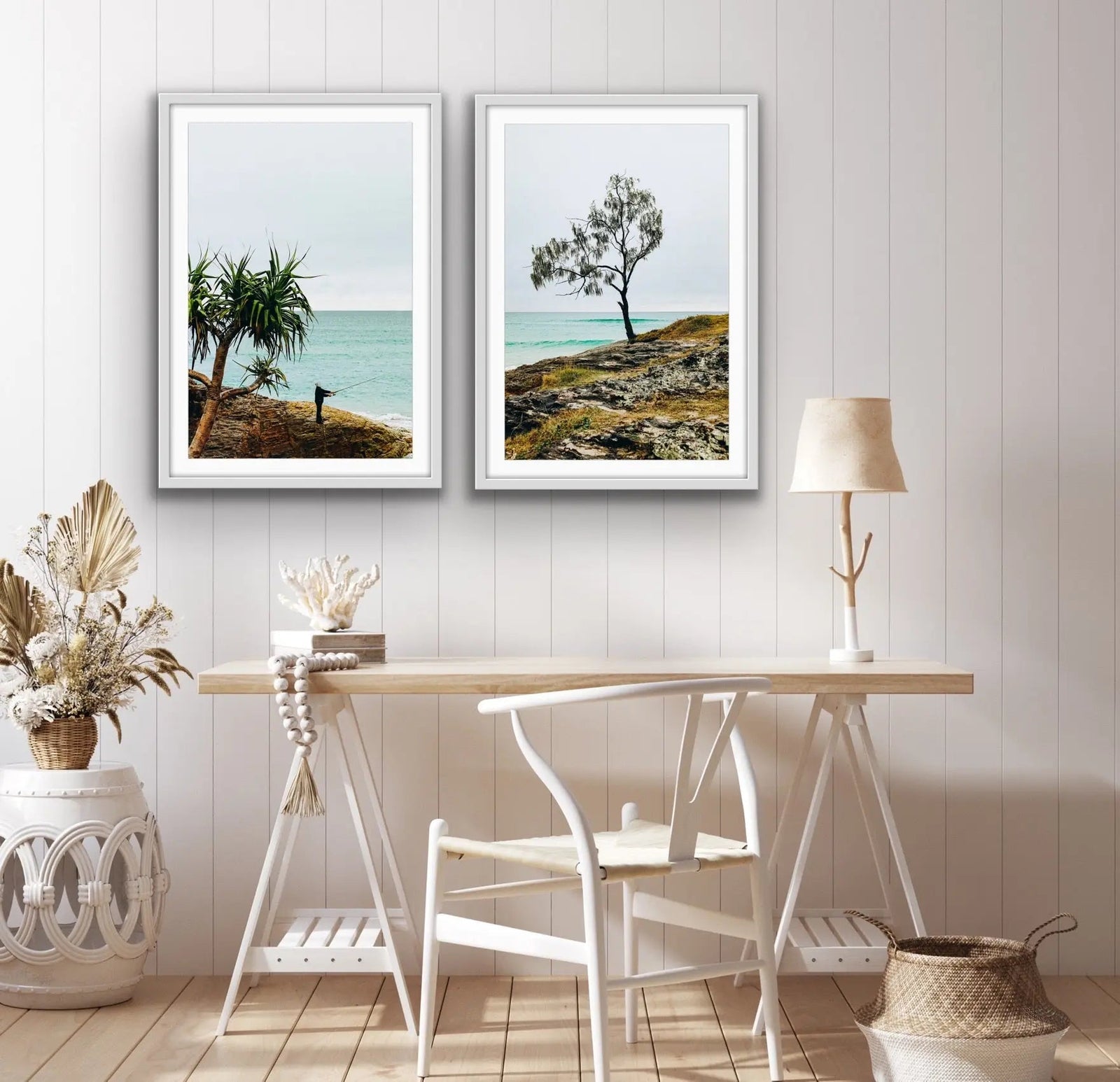 Stradbroke Island  - Two Piece Beach Fisherman Photographic Print Set - I Heart Wall Art