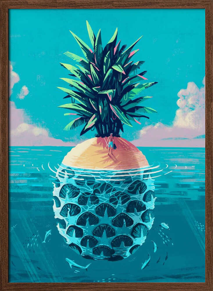 Stranded On Pineapple Island - Stretched Canvas, Poster or Fine Art Print - I Heart Wall Art - Poster Print, Canvas Print or Framed Art Print