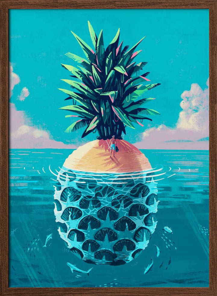 Stranded On Pineapple Island - Stretched Canvas, Poster or Fine Art Print - I Heart Wall Art - Poster Print, Canvas Print or Framed Art Print