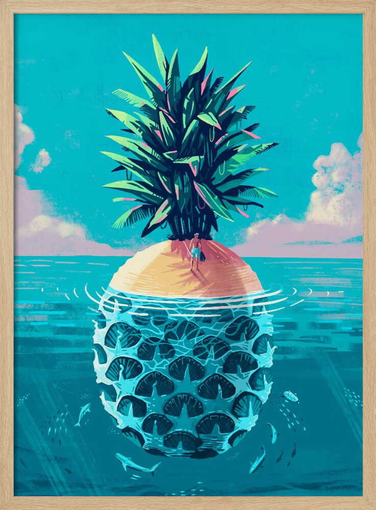 Stranded On Pineapple Island - Stretched Canvas, Poster or Fine Art Print - I Heart Wall Art - Poster Print, Canvas Print or Framed Art Print