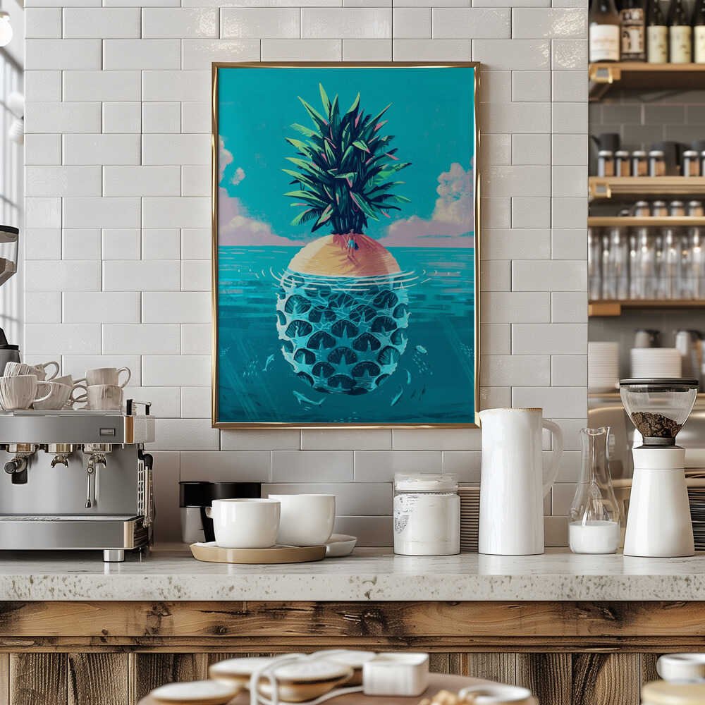 Stranded On Pineapple Island - Stretched Canvas, Poster or Fine Art Print - I Heart Wall Art - Poster Print, Canvas Print or Framed Art Print