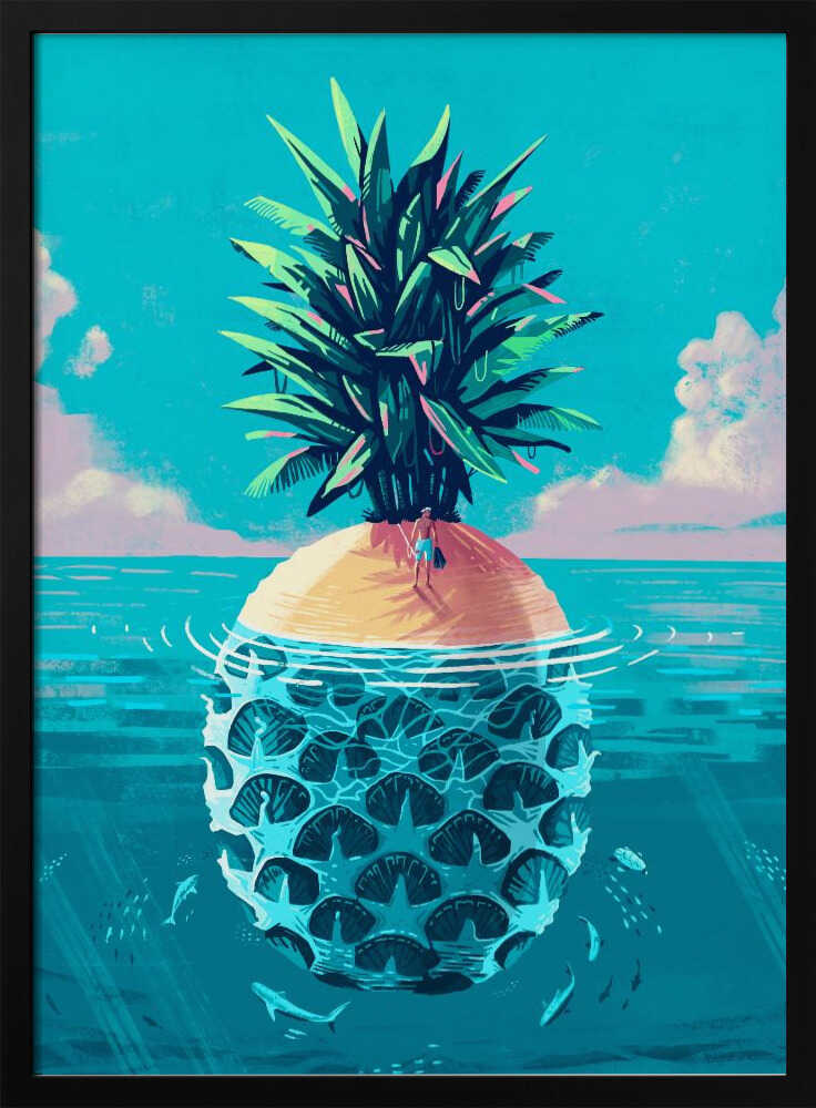 Stranded On Pineapple Island - Stretched Canvas, Poster or Fine Art Print - I Heart Wall Art - Poster Print, Canvas Print or Framed Art Print