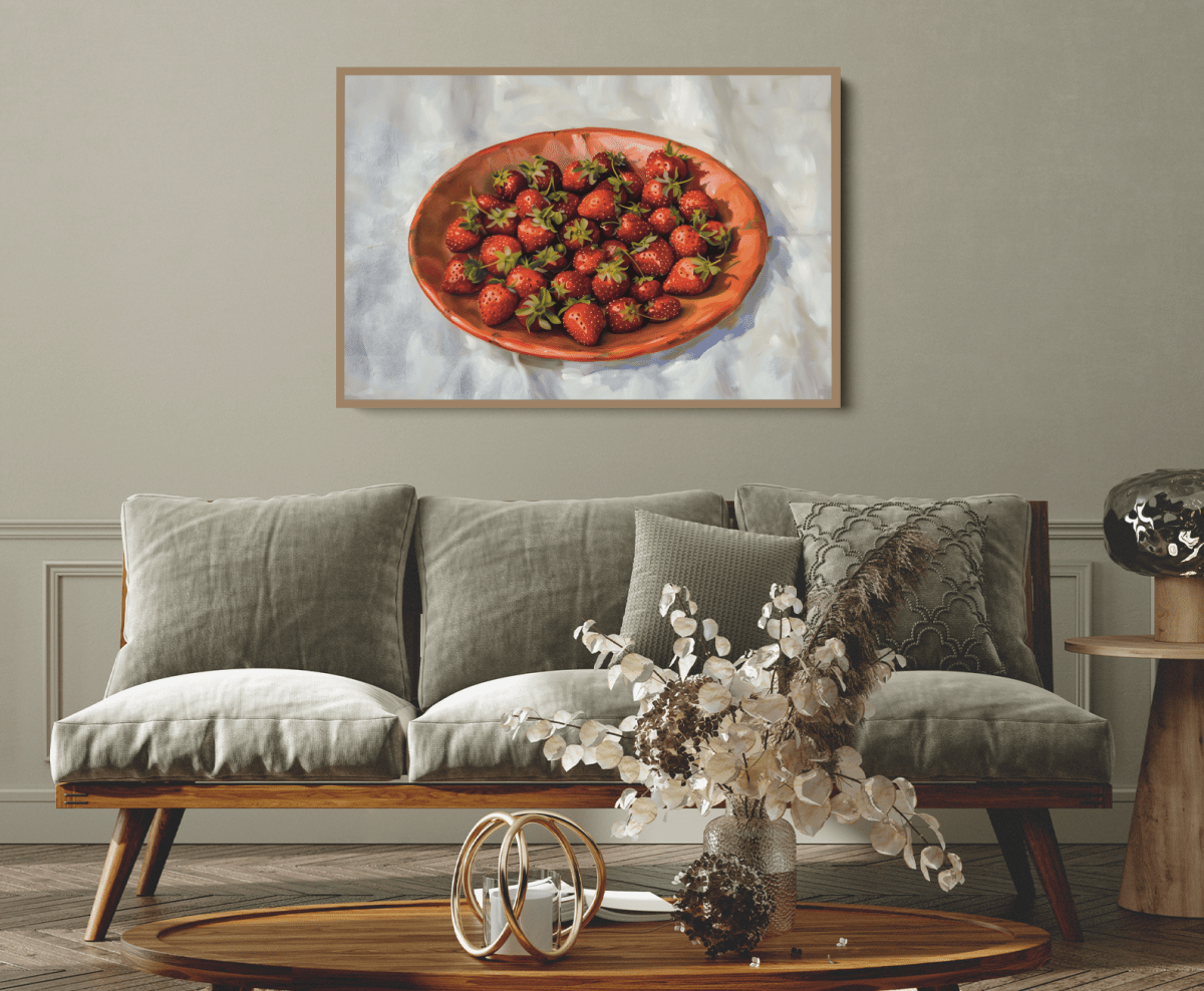 Strawberry Punnet - Fruit Still Life Stretched Canvas or Wall Art Print - I Heart Wall Art - Poster Print, Canvas Print or Framed Art Print