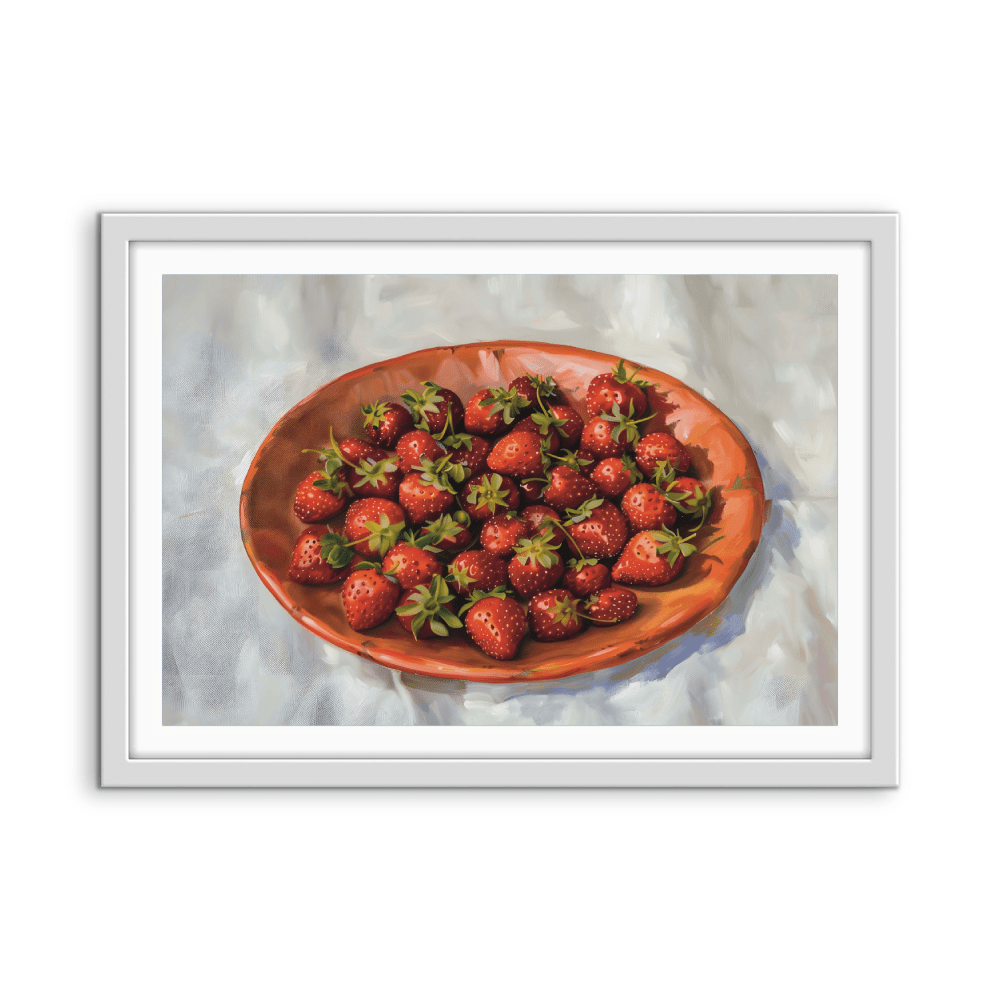 Strawberry Punnet - Fruit Still Life Stretched Canvas or Wall Art Print - I Heart Wall Art - Poster Print, Canvas Print or Framed Art Print