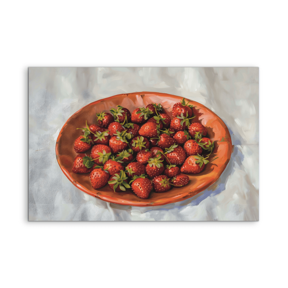 Strawberry Punnet - Fruit Still Life Stretched Canvas or Wall Art Print - I Heart Wall Art - Poster Print, Canvas Print or Framed Art Print
